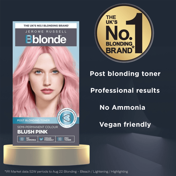 pink blush toner with uks number 1 blondng brand graphic