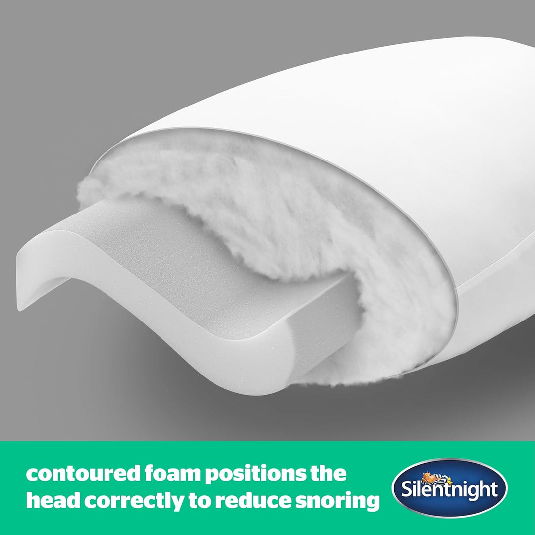 Silentnight Anti-Snore Pillow – Hypoallergenic, Ergonomically Designed for Improved Head and Neck Support