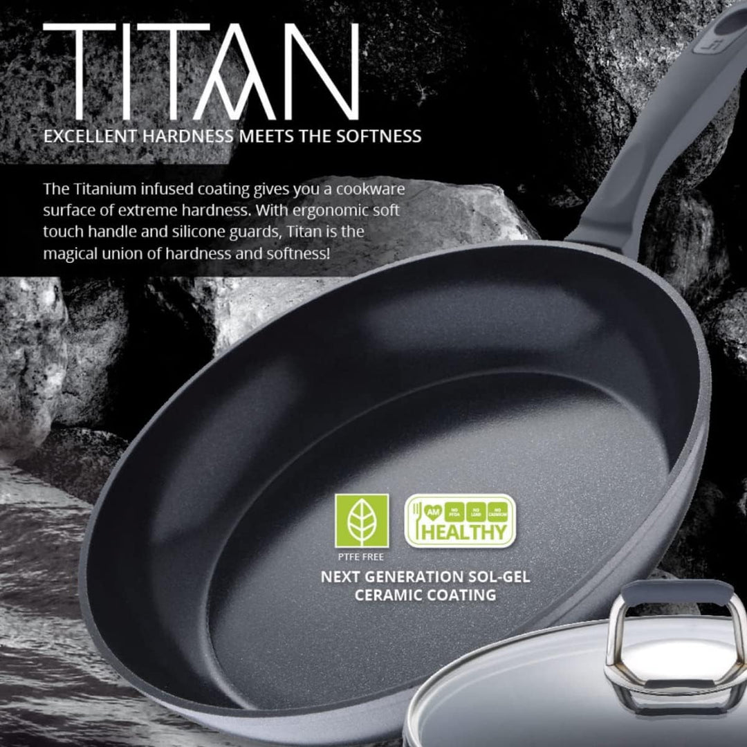 Bergner Titan Frying Pan Forged Aluminium Non-Stick Black