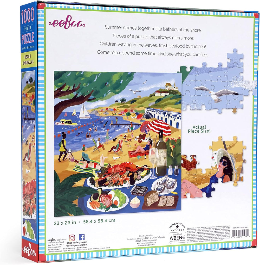 eeBoo 1000-Piece Jigsaw Puzzle Collection | Made from Recycled Cardboard | Multicolored