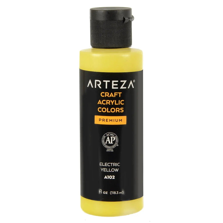 Electric Yellow Arteza craft acrylic paint premium 118ml bottle