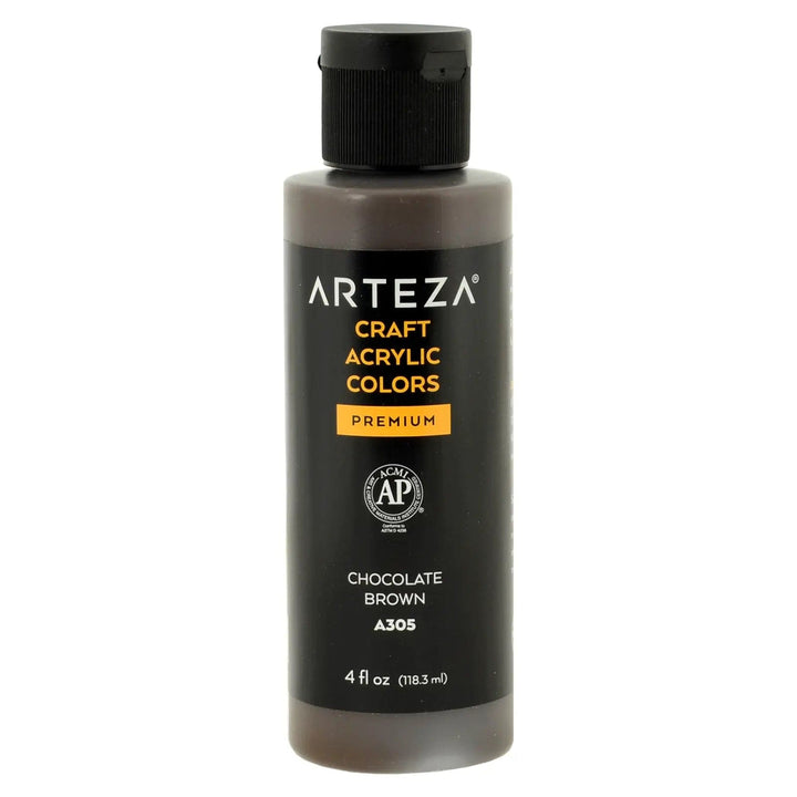 Chocolate Brown Arteza craft acrylic paint premium 118ml bottle