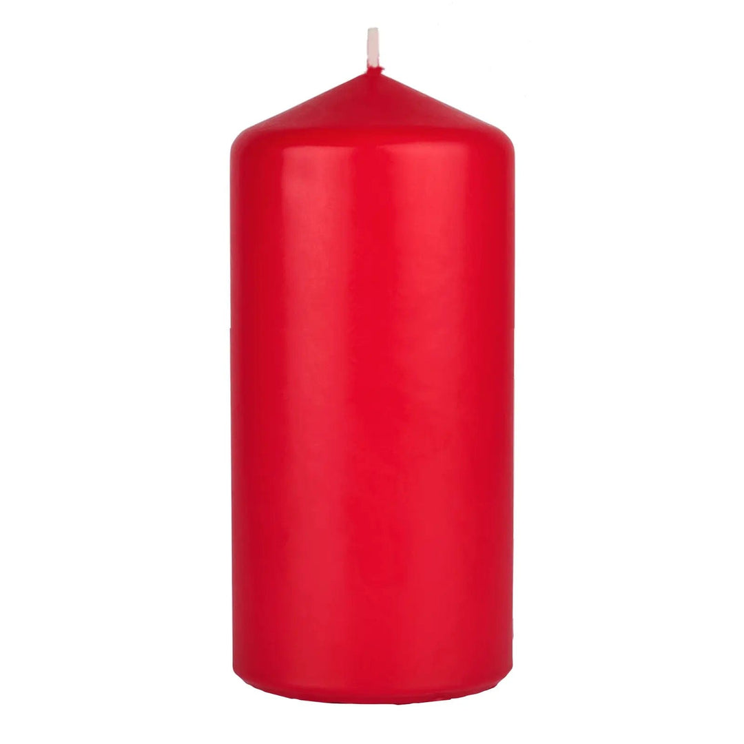 Red pillar candle for Christmas decorations and churches