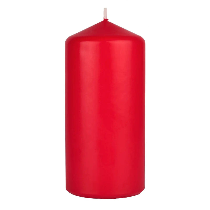 Red pillar candle for Christmas decorations and churches