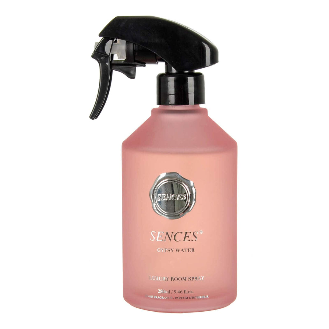 Sences Gypsy Water scented room spray in pink frosted glass bottle