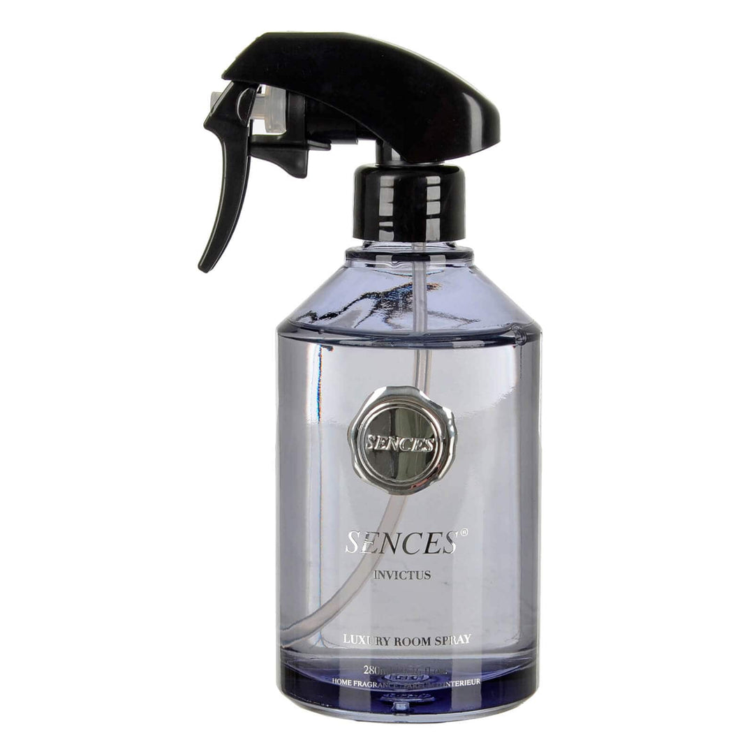Sences Invictus scented room spray in blue grey coloured glass bottle