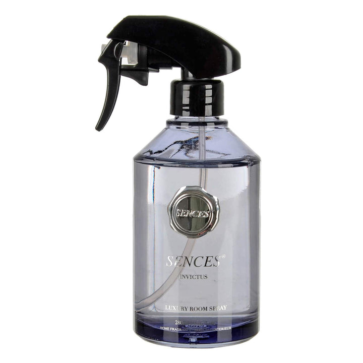 Sences Invictus scented room spray in blue grey coloured glass bottle
