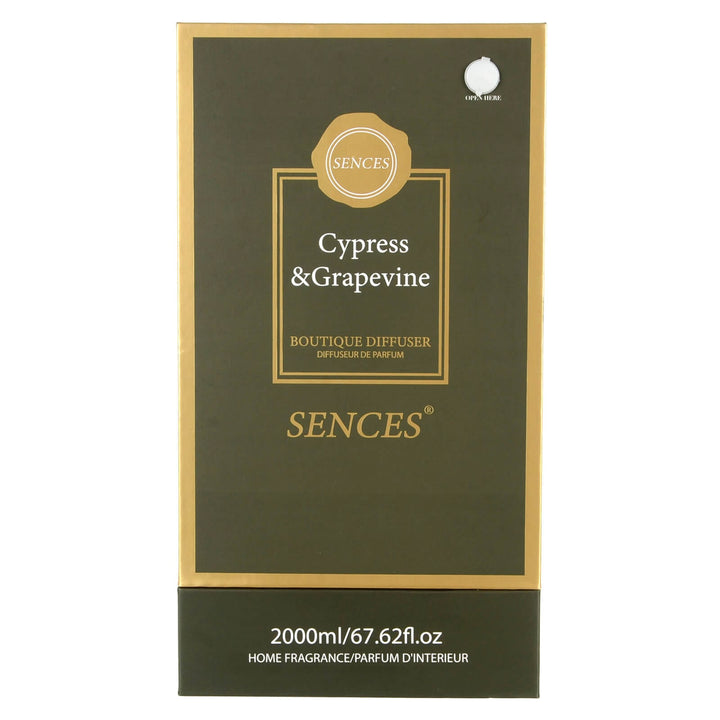 Cypress &amp; Grapevine scented 2000ml reed diffuser in gift box packaging