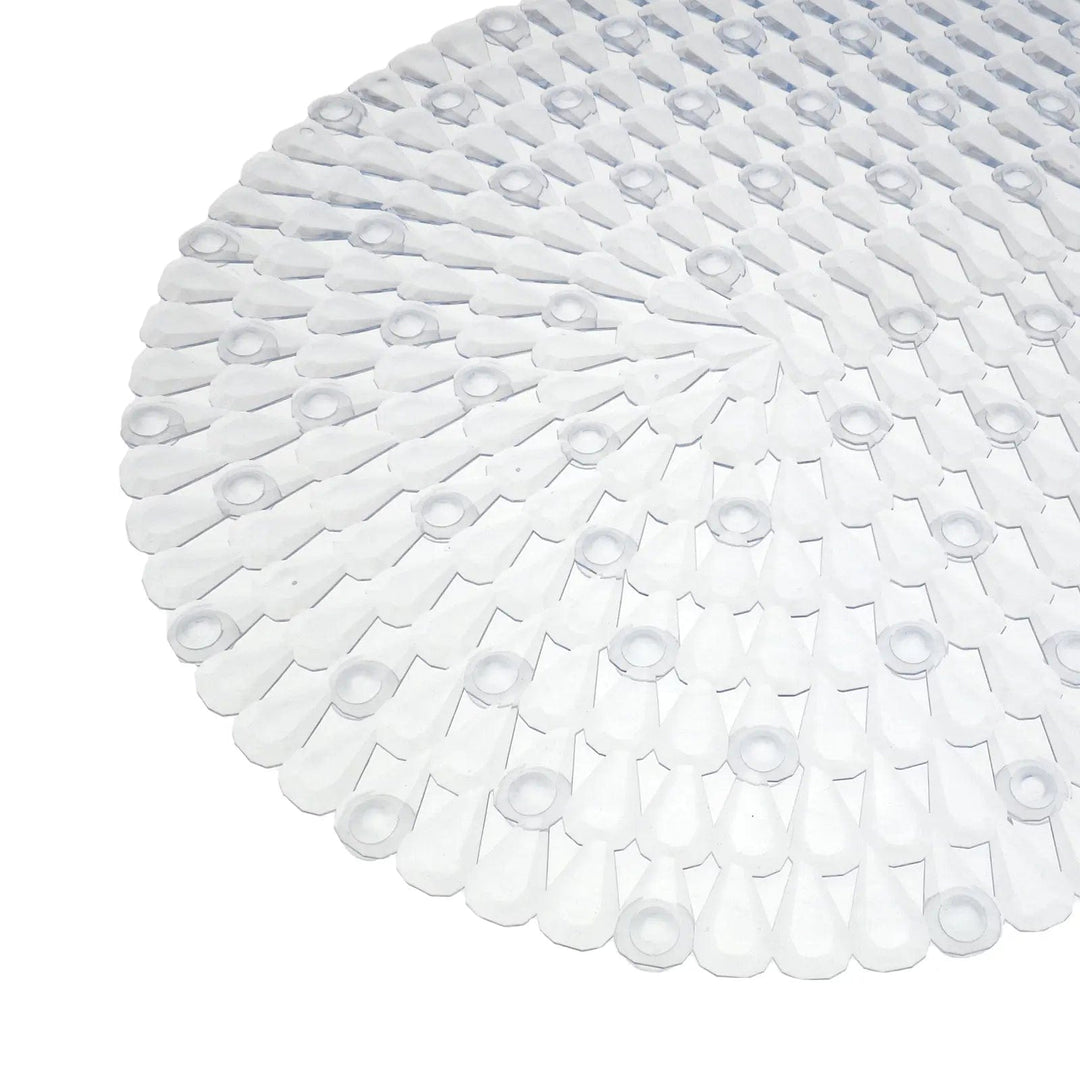 Clear 3D style gems pattern bath mat with suction cups to secure to the bath or shower tray