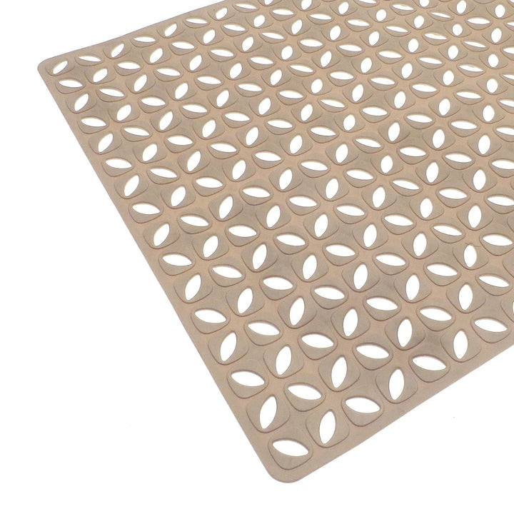 Natural colour geometric tile pattern bath mat