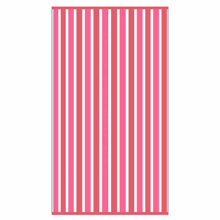 two tone pink stripes on a large beach towel