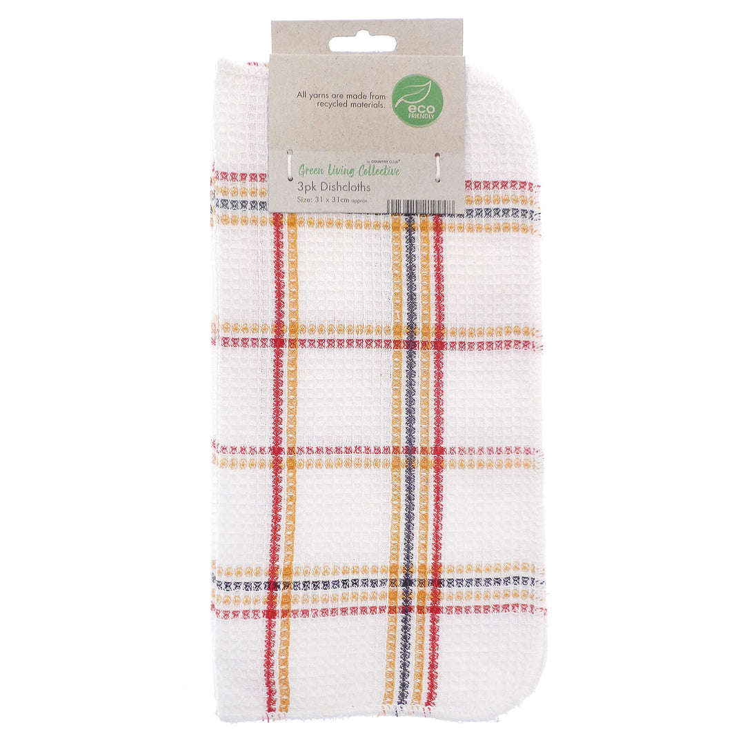 Eco Friendly Dishcloths Recycled Material Square 31cm Pack Of 3