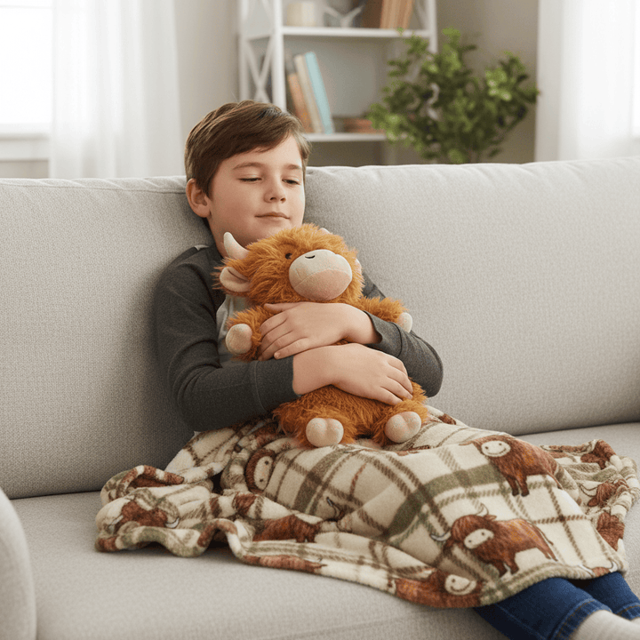 Novelty Highland Cow Soft Snuggly Hot Water Bottle 1 Litre