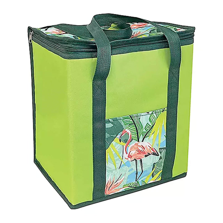 Cool Bag Foil Insulated Food Storage Tropical Leaf Print Jumbo