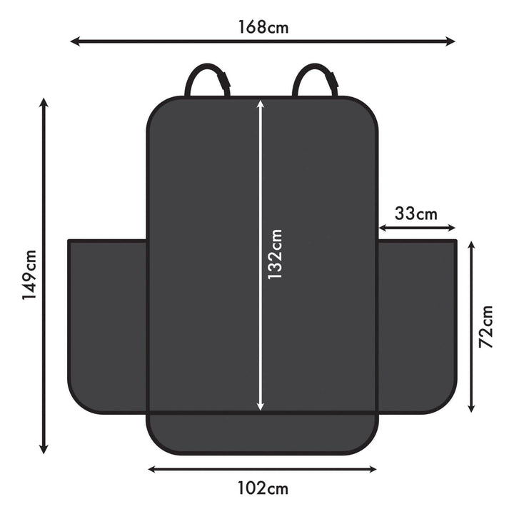 Measurement chart of a black boot liner with dimensions labeled