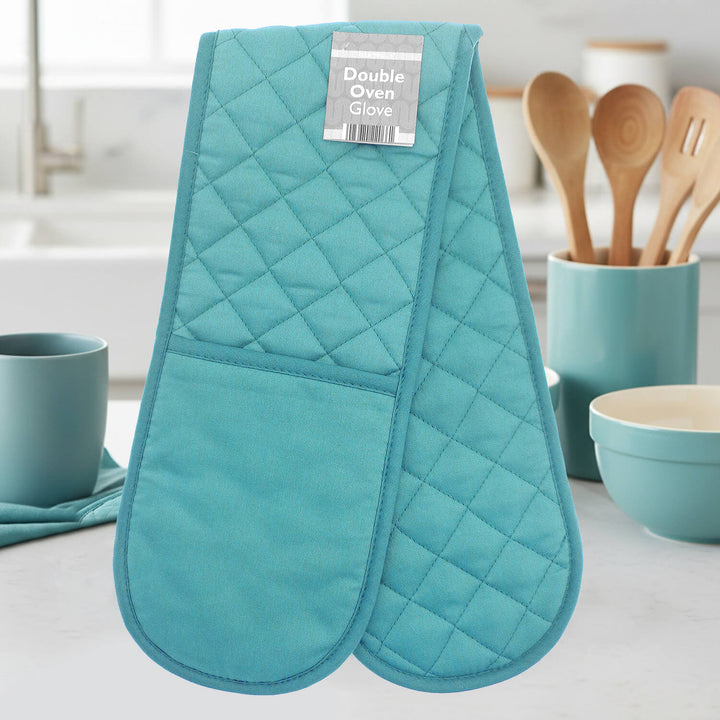 Double Oven Glove Pro Chef Traditional Quilted Two Handed 90cm