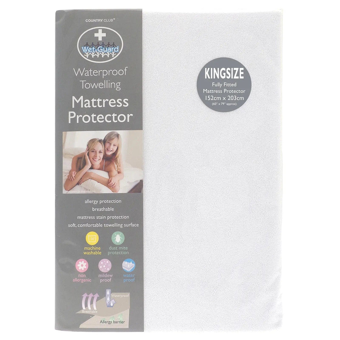 King size fully fitted waterproof towelling mattress protector