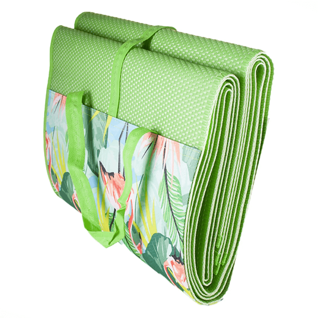 Al Fresco Large Beach Mat Tropical Leaf Pattern Green 180cm