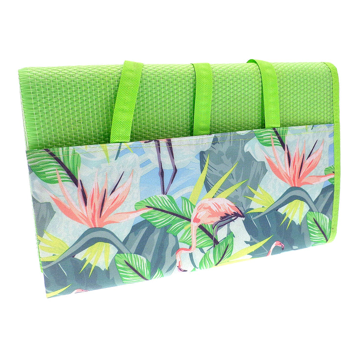 Al Fresco Large Beach Mat Tropical Leaf Pattern Green 180cm