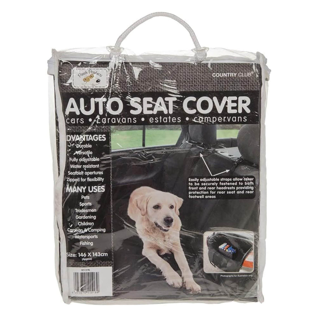 Auto Seat Cover Adjustable Water Resistant Protection Black