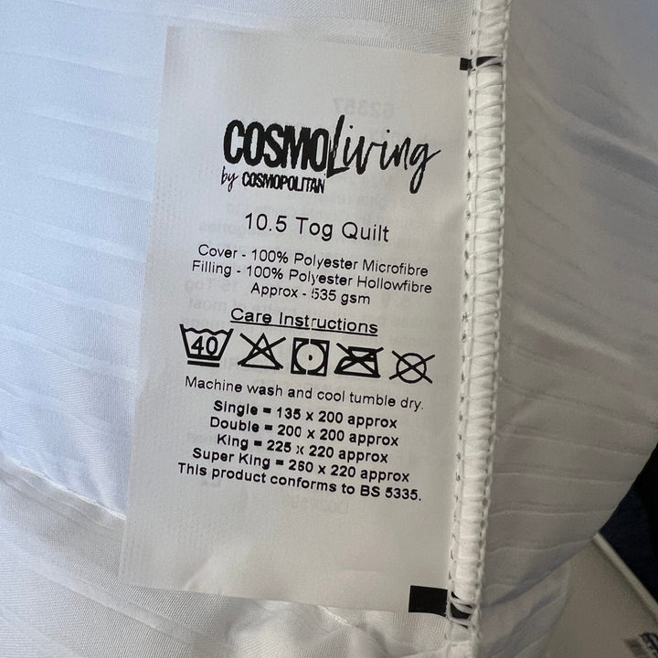 Cosmo Living by Habitat 10.5 Tog Duvet - Available in Single, Double and King