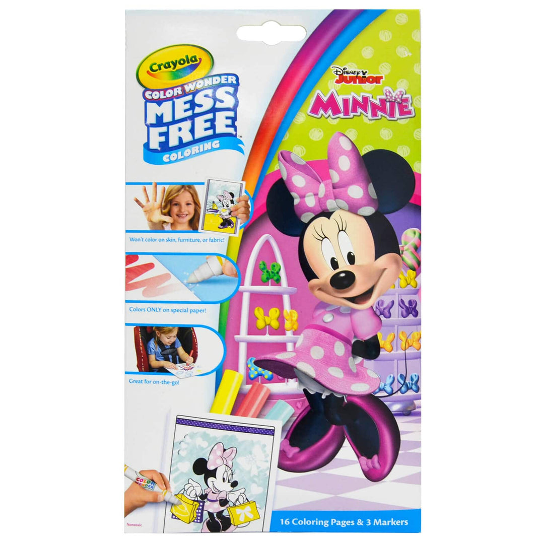 Crayola Color Wonder Mess Free coloring set with 16 Minnie Mouse sheets and 3 markers in packaging