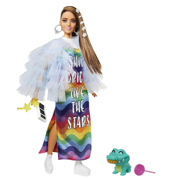 Barbie Extra Fashion Doll With Pet & 15 Styling Accessories