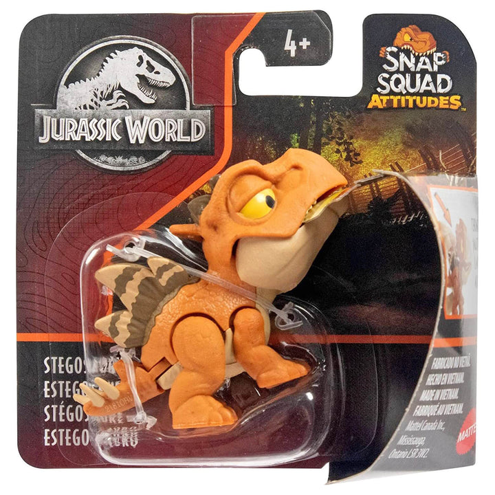 Jurassic World Snap Squad Attitudes Collectible Dinosaur 8cm Stegosaurus