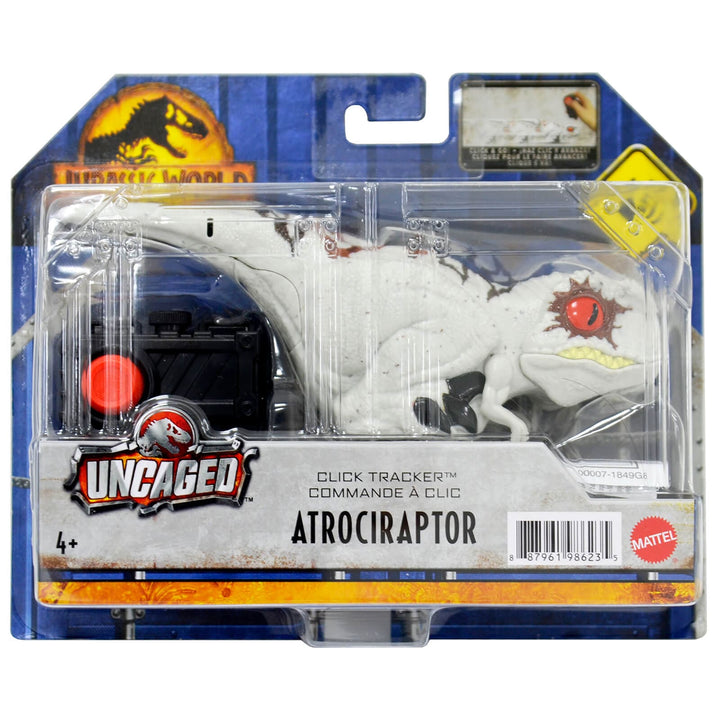 Jurassic World Dominion Uncaged Click Tracker Dinosaur Toy 17cm Atrociraptor White