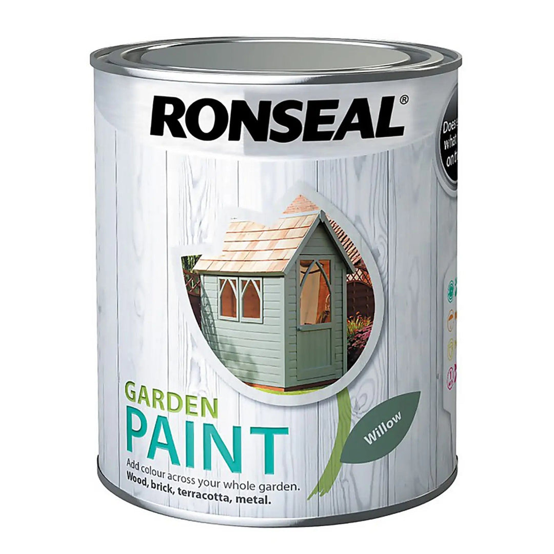 Large tin of Willow dark green colour Ronseal Garden paint