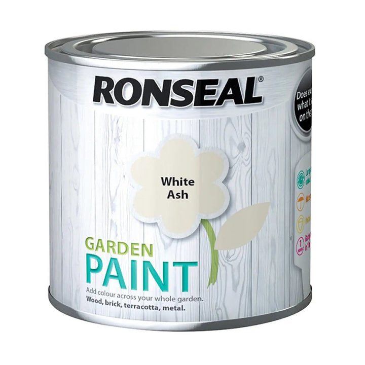 White Ash colour tin of Ronseal Garden paint