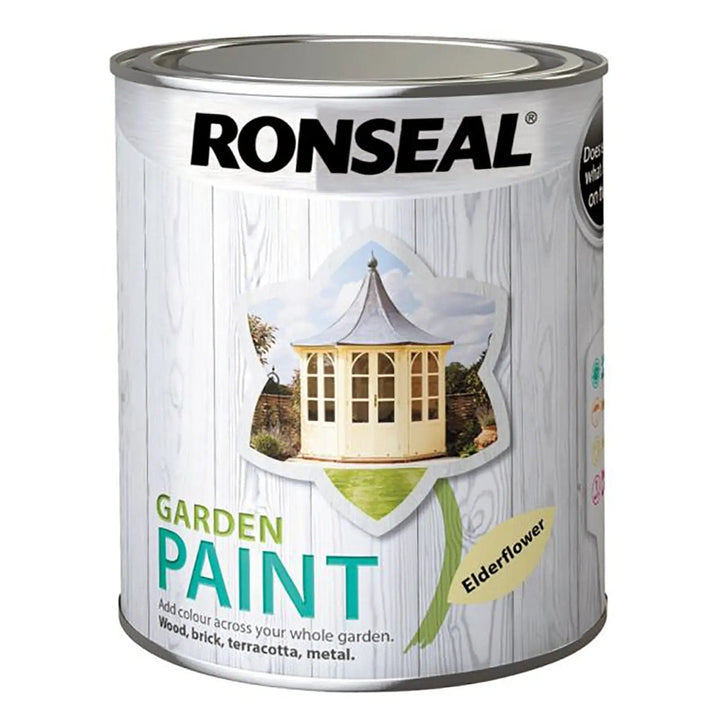 750ml tin of Elderflower cream colour Ronseal Garden paint