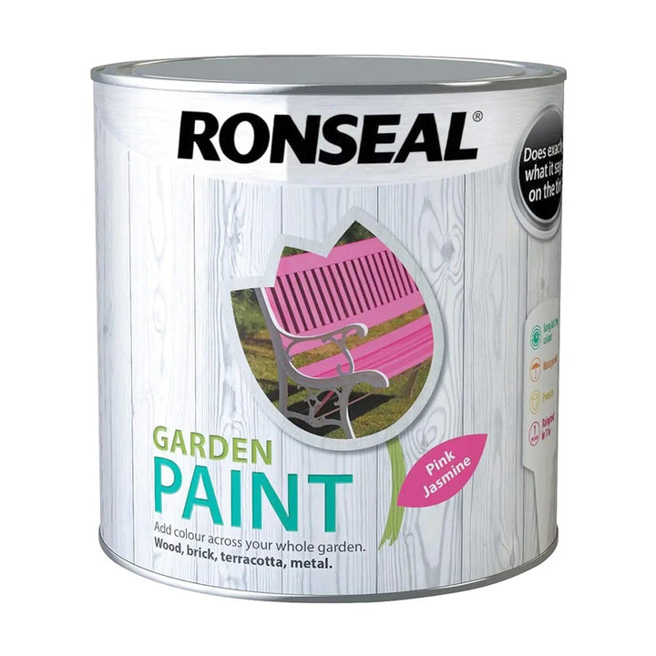 Large tin of Pink Jasmine colour Ronseal Garden paint