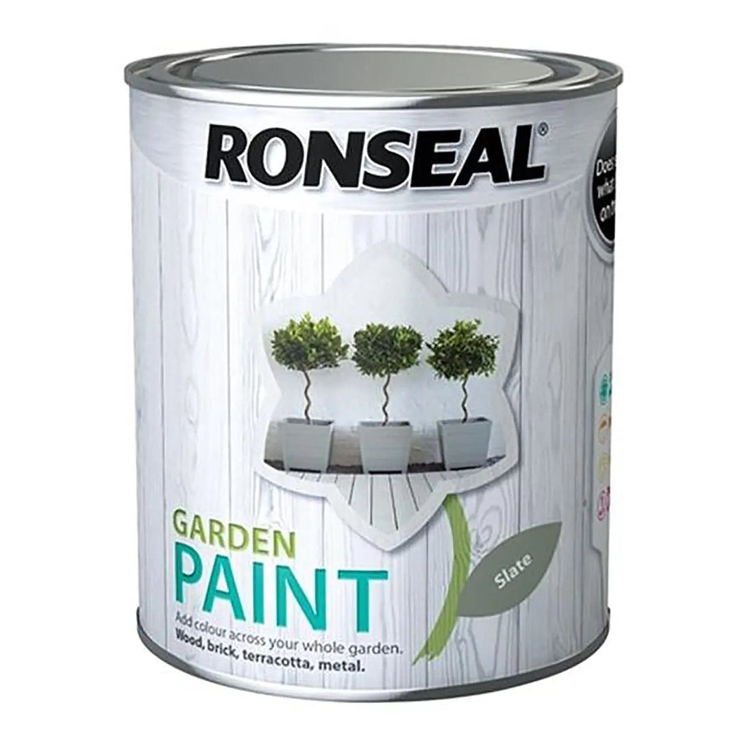 Large tin of Slate grey colour Ronseal Garden paint