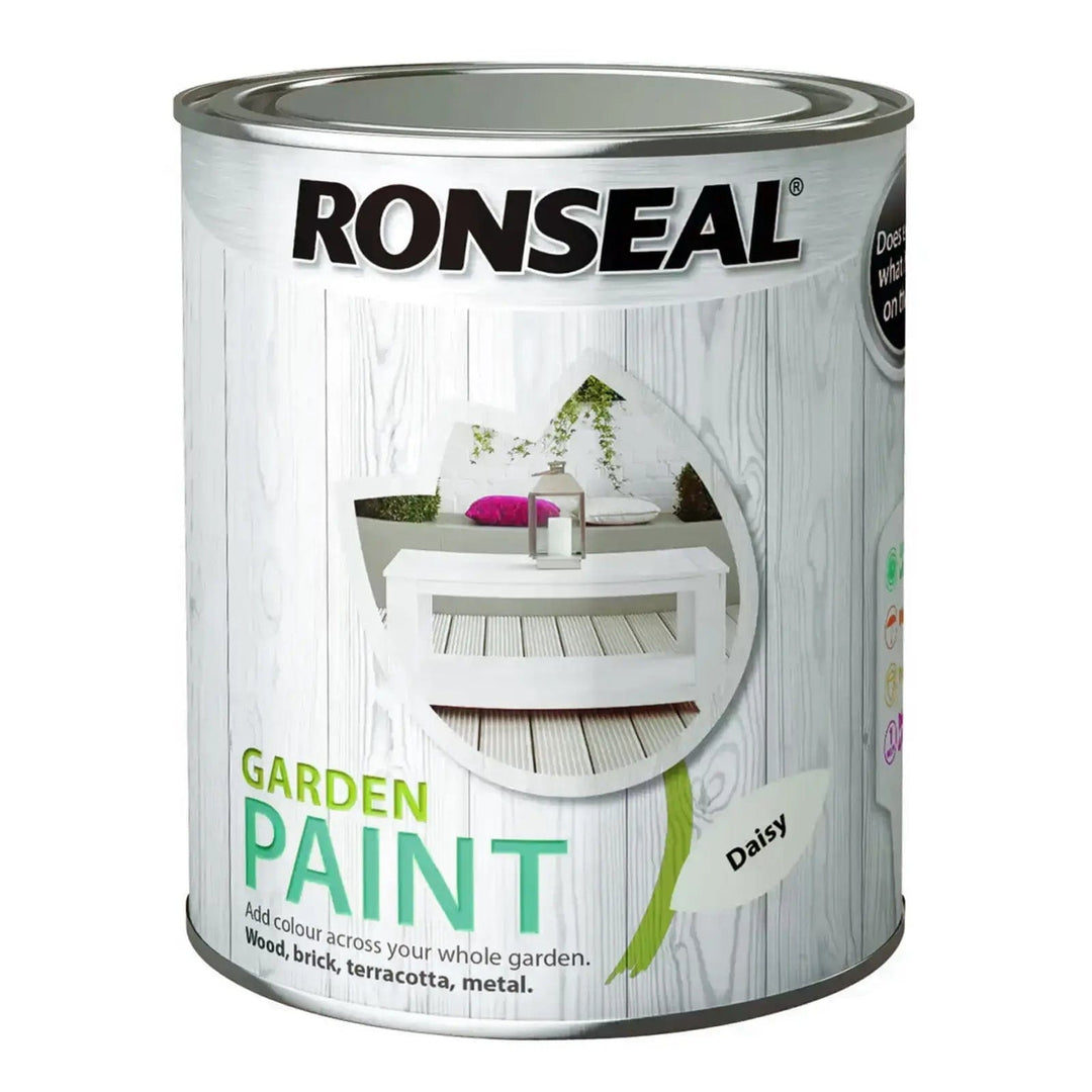 750ml tin of Daisy colour Ronseal Garden paint