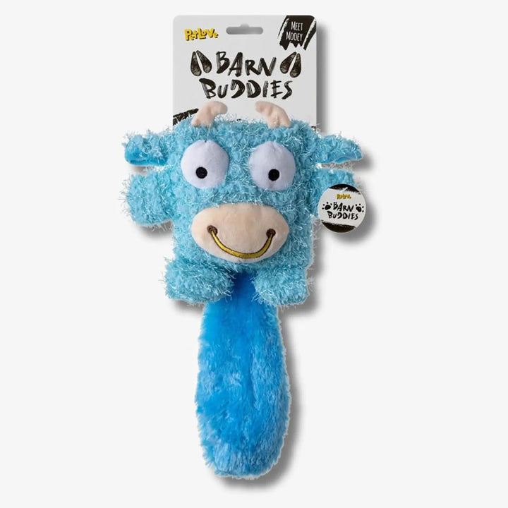 Barn Buddies Meet Mooey a blue cow character toy for your dog