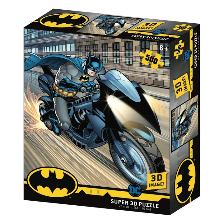 DC Comics Batman on Bat Cycle Prime 3D jigsaw puzzle with 500 pieces