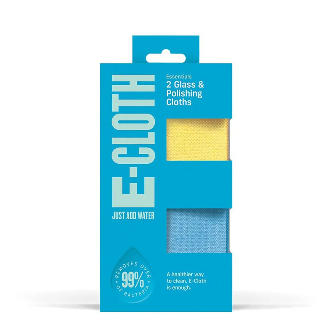 E-Cloth essentials 2 glass and polishing cloths in packaging