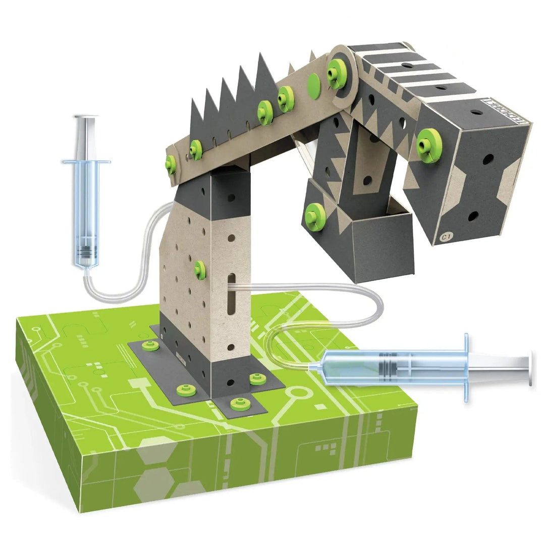 large robotic arm with 2 syringes for pneumatic power