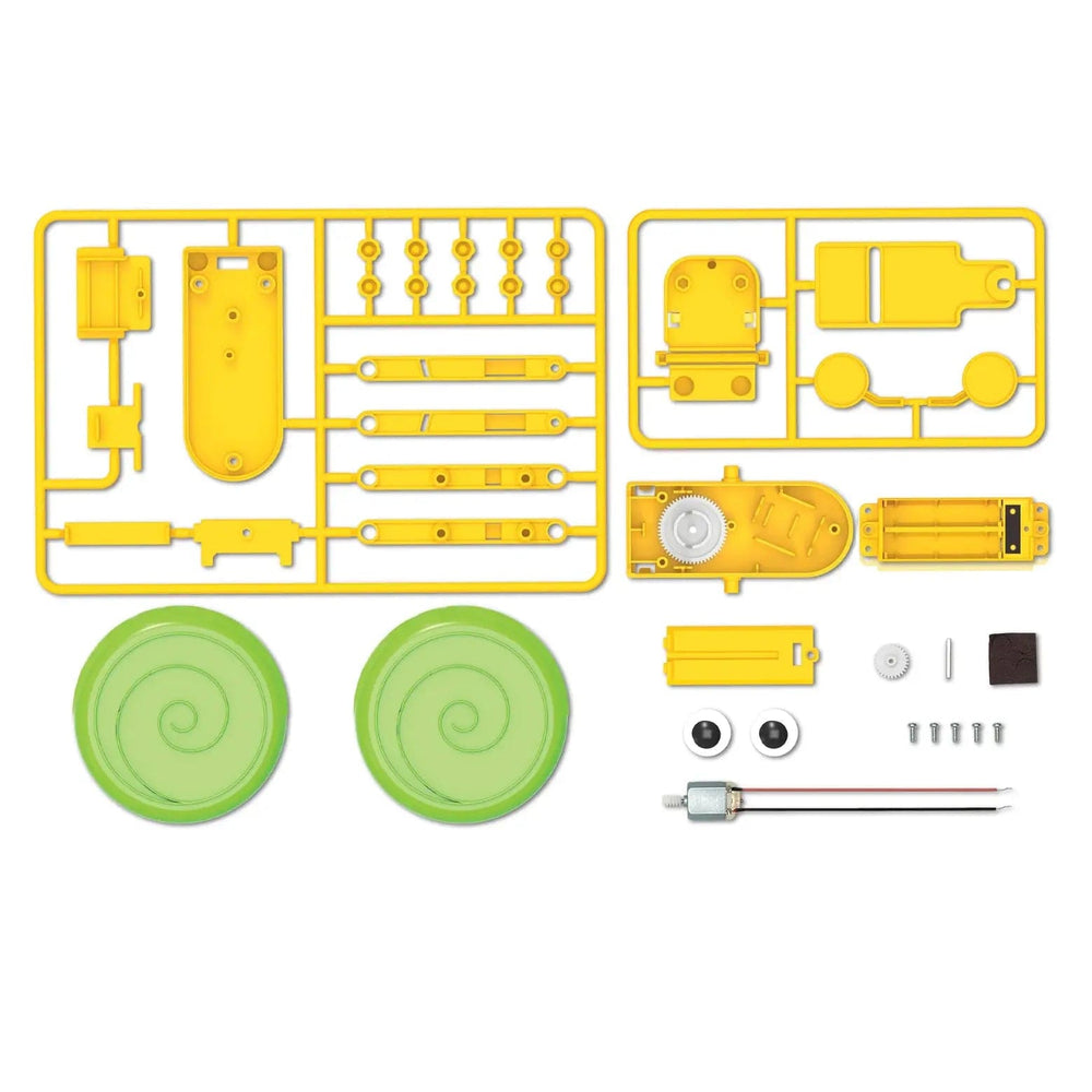 Box contents for build your own snail robot from KidzRobotix