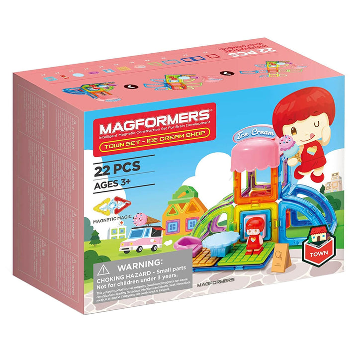 Magformers Town Set Shops Magnetic Construction Kit 22 Pieces Ice Cream Shop