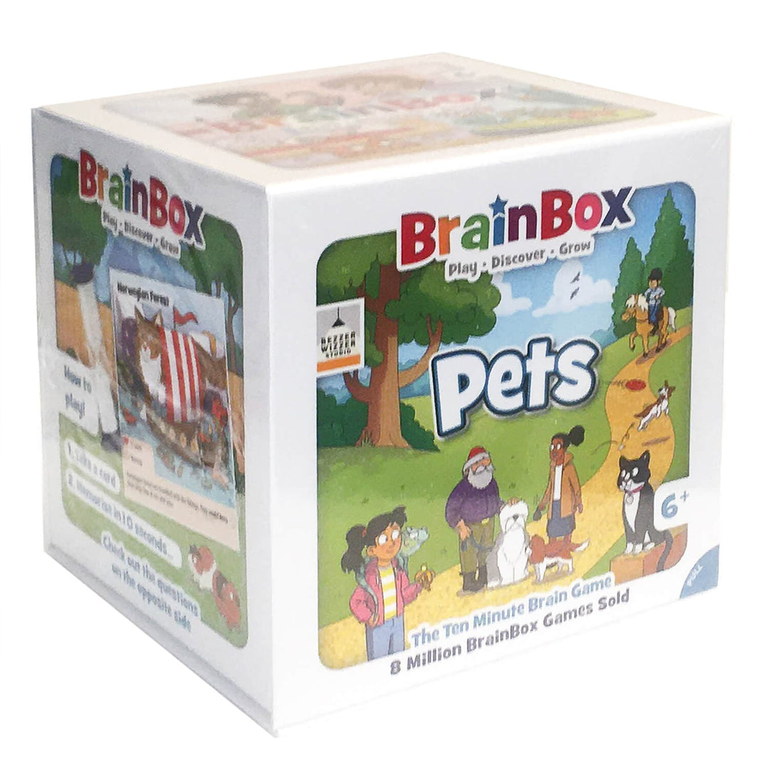 BrainBox Pets ten minute brain game in box on a white background