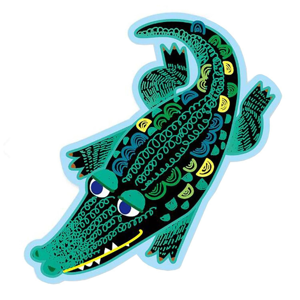 Design your own scratch off pattern on a crocodile
