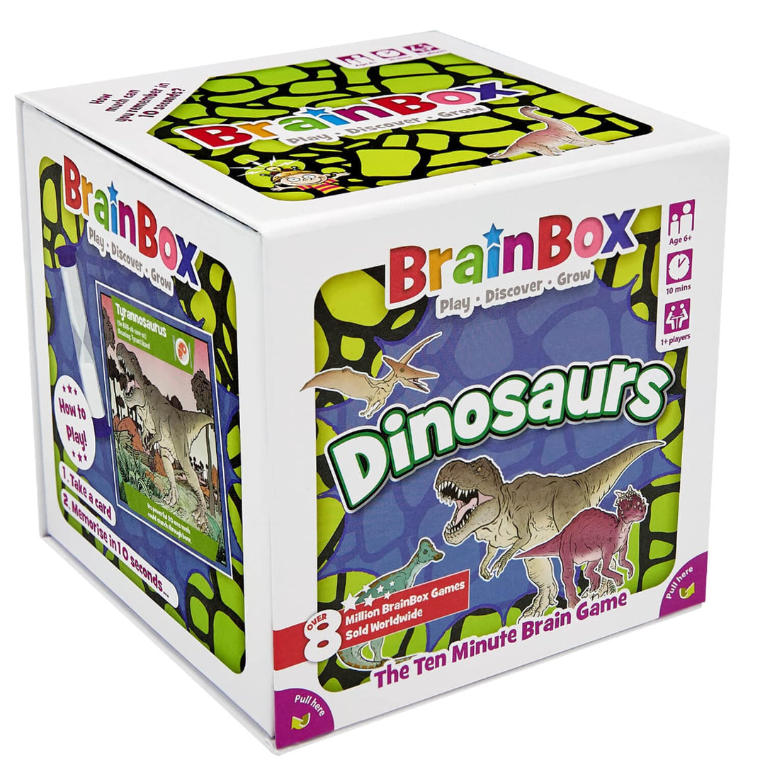 BrainBox Dinosaurs educational game box on a white background