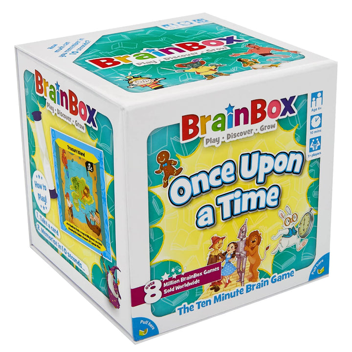 BrainBox 'Once Upon a Time' educational game box on a white background