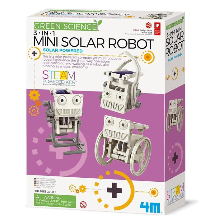 Box packaging for green science 3 in 1 mini solar robot building set