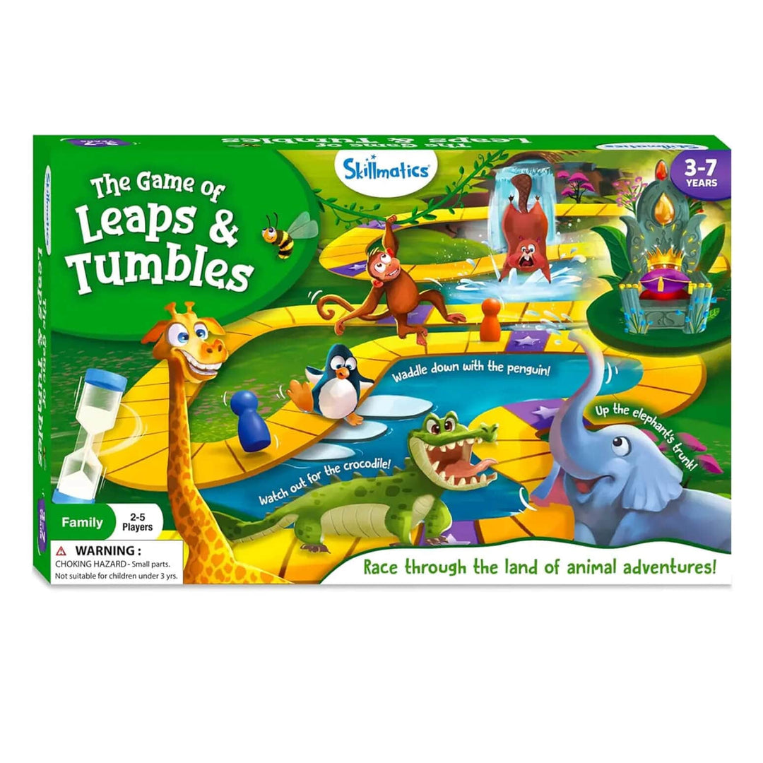 The game of leaps and tumbles board game with animals theme