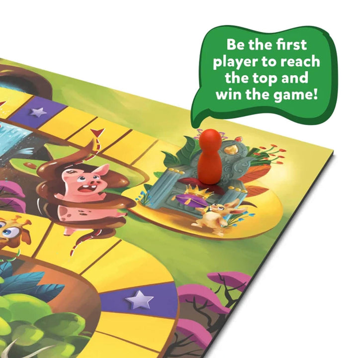 In the game of leaps and tumbles be the first to reach the top corner of the board to win