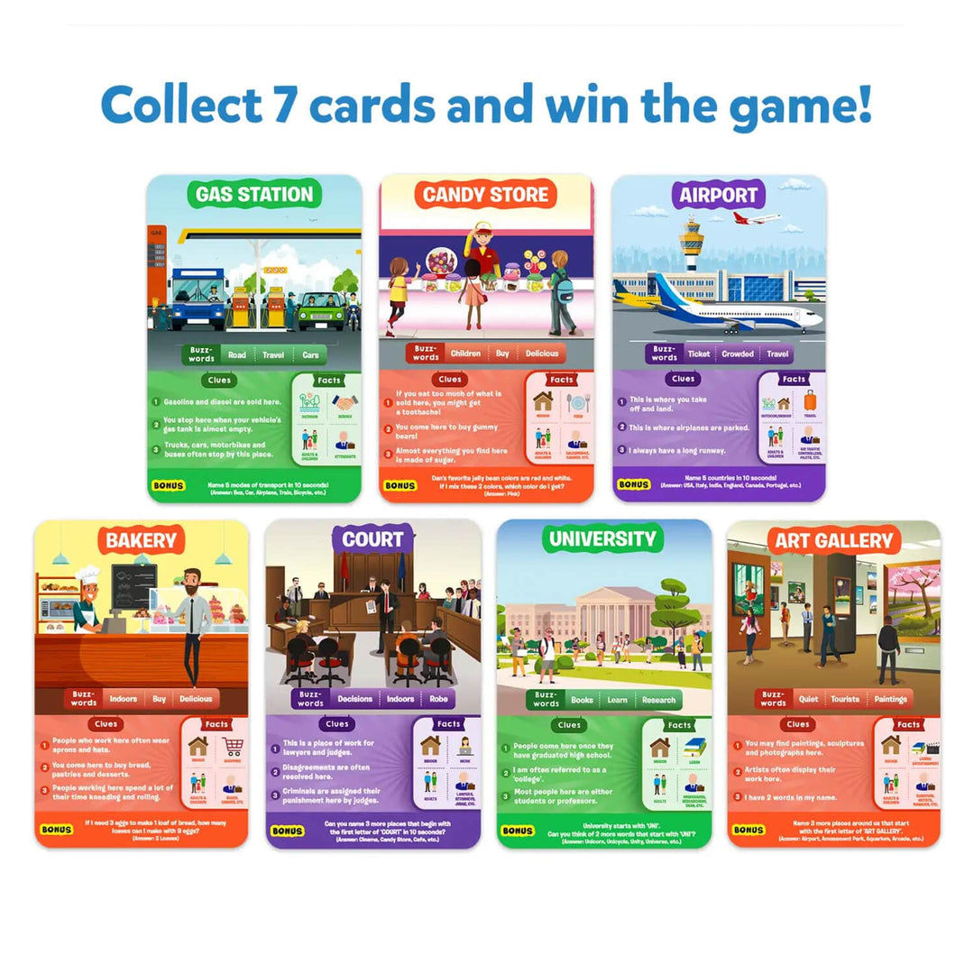 Collect 7 cards and win the game of Guess in 10