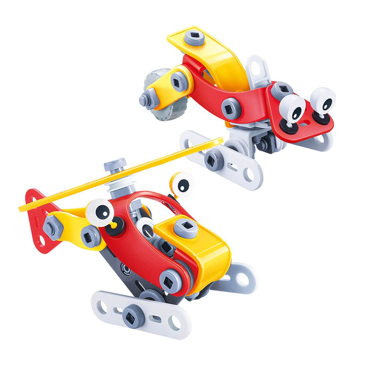 helicopter and snowmobile models construction kit